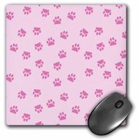 3dRose LLC 8 x 8 x 0.25 Inches Paws in Pink Mouse Pad (mp_11088_1)