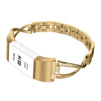 Wearlizer Replacement for Fitbit Charge 2 Bands for Women Metal Bangle/Bracelet/Assesories/Straps/Wrist Band for Fitbit Charge hr 2 Women Small Large (Gold 1)