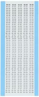 Brady TMXM-50-99-PK Low-Profile Glossy Vinyl-Coated Polyester (B-702), Black on White, Micro Consecutive Numbers Repeated Wire Marker Card, 2.380 x 7.940 mm (25 Cards)