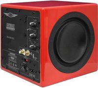 Earthquake Sound MiniMe-P63 Compact 6.5-inch Powered Subwoofer with Dual Passive Radiators, Red