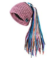 Wireless Beanie Hat Winter Soft Keep Warm Music Hat Beanies with Stereo Headphone Headset Speaker Mic Hands Free Cap for Running Skiing Skating Christmas Gifts Washable Knit Hat (Pink)