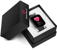 Smart Touch GV68 Smart Watch w/Changeable Wrist Bands, IP68 Waterproof, Built-in Mic and Speaker | Bluetooth | Sleep & Heart Rate Monitor, Pedometer, Remote Camera | Men, Women (Red)