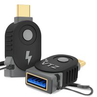 Volutz USB to USB-C Adapter - Thunderbolt 3 to USB, Charge and Sync USB 3.0 Data via OTG to Type-C for MacBook Pro 2016 /MacBook 12-inch, Samsung Galaxy S9 S8 and More USB-C Devices - 2-Pack (Onyx)