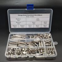 IZTOSS 240PCS Chicago Binding Screws Assorted Kit 9 Sizes Stud Screw Posts Rivet Chicago Button for DIY Leather Decoration Bookbinding