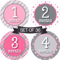 Baby Girl Monthly Stickers - Milestone Stickers Girl - Month Stickers for Baby Girl - Baby Monthly Milestone Stickers - Baby Month Stickers - Baby Stickers for Each Month - Month Milestones for Baby
