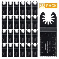 Vtopmart 25 Wood Oscillating Multi Tool Quick Release Saw Blades Compatible with Dewalt Dremel Fein Multimaster Bosch Makita Milwaukee Rockwell Ryobi Porter Cable Black & Decker Craftsman Ridgid