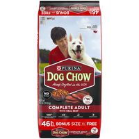 Purina Dog Chow Dry Dog Food, Complete Adult With Real Beef - 46 lb. Bag