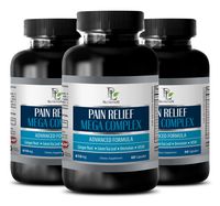 Pain Supplement with Natural Ingredients - Pain Relief MEGA Complex 610MG - antioxidant Booster - 3 Bottles (180 Capsules)