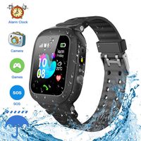 Jsbaby Kids Smartwatch Waterproof GPS/LBS Tracker Phone Compatible iOS Android for Children 3-12 Girls Boys SOS Call Remote Camera Two Way Call Touch Screen Games Christmas Birthday (Black)