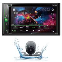 Pioneer AVH-210EX 6.2" 2-Din Bluetooth Touchscreen Multimedia DVD Receiver w/Back up Camera PK2