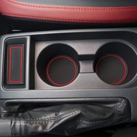 CupHolderHero for Subaru WRX 2015-2020 Custom Liner Accessories - Premium Cup Holder, Console, and Door Pocket Inserts 13-pc Set (Manual Parking Brake) (Red Trim)