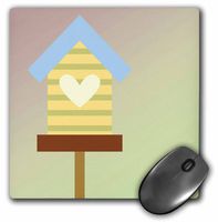 3dRose LLC 8 x 8 x 0.25 Cute Bird House Whimsical Art Mouse Pad (mp_79260_1)
