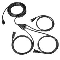 1 to 3 Extension Cord Splitter - 25Ft Black Power Squid - 16/3 SJTW Outdoor Outlet & Plug Splitter Cable