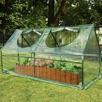 Quictent Waterproof UV Protected Reinforced Mini Cloche Greenhouse 95" WX 36" D X 36" / 71" WX 36" D X 36" H Portable Green Hot House- 50 Pcs T-Type Plant Tags Include (71" X 36" X 36")