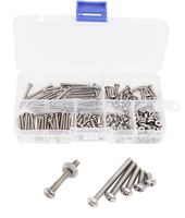 binifiMux 160pcs #4-40 UNC Phillips Pan Head Machine Screws Hex Nuts Assortment Kit 304 Stainless Steel Silver Tone
