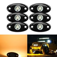 6 Pods LED Rock Lights, Ampper Waterproof LED Neon Underglow Light for Car Truck ATV UTV SUV Jeep Offroad Boat Underbody Glow Trail Rig Lamp (Yellow)