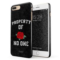 Glitbit Compatible with iPhone 7 Plus / 8 Plus Case Property Of No One Red Rose Grunge Tumblr Feminist Girl Gang Boss Badass Queen Princess Thin Design Durable Hard Shell Plastic Protective Case Cover