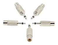 zdyCGTime RCA to 3.5MM Audio TS Adapter 3.5mm 1/8" Mono Plug Male to RCA Female Jack Adaptor Connector (Silver)(5 Packs, 2-Pole)
