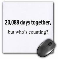 3dRose 8 X 8 X 0.25 20,088 Days Together Who's Counting Happy 55th Anniversary Mouse Pad (mp_112231_1)