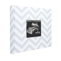 Pearhead Chevron Baby Photo Album, Keepsake Gifts for Baby and New Parents, Gray