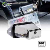 Trailer LED License Plate Light [Surface Mount] [DOT FMVSS 108] [SAE L] [Chrome-Finish] [Waterproof] [12V DC] License Tag Lights for UTV ATV Trailer Truck RV Boat