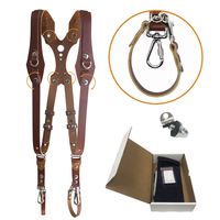 Clydesdale Lite-Dual Handmade Leather Camera Harness, Sling & Strap RL Handcrafts. DLSR, Mirrorless, Point & Shoot Made in The USA (Tan, Large)