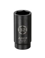 ARES 25003-1/2-Inch Drive 6 Point Axle Nut Socket (32MM) - Extra Deep Impact Socket for Easy Removal of Axle Shaft Nuts