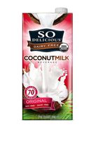 So Delicious Dairy Free Organic Coconut Milk Beverage Original 32 Ounce, Organic Coconut, Dairy Soy and Almond Alternative Milk Drink, Shelf-Stable Aseptic Packaging