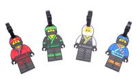 Finex Set of 4 -Lego Ninjago Travel Silicone Luggage Tags Bag Tag Adjustable - Strap Kai Jay Lloyd Zane