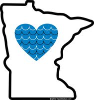 Heart in Minnesota Sticker | MN State Shaped Label | Apply to Mug Phone Laptop Water Bottle Decal Cooler Bumper | Minneapolis St Paul Viking Boundary Water Gopher Wild Golden Twin North United FC