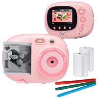 Sunny & Fun Crafty Cam | Kids Instant Print Camera & Video Camcorder Bundle with 2.4 Inch HD Digital Screen, Timer, Selfie Mirror, Filters for Hours of Fun - Pink