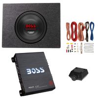 Boss 1500W Subwoofer + Q Power Truck Enclosure + Boss 1100W A/B Amplifier
