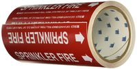 Brady 41475 Roll Form Pipe Markers, B-946, 8" X 30', White On Red Pressure Sensitive Vinyl, Legend "Sprinkler Fire"