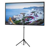celexon 90 inch Portable, Lightweight Mobile Projector Screen with pre-Mounted Stand & Telescopic Pole Ultra-Lightweight - 72x54 inch - 4:3 - HD Premium Wrinkle-Free Tripod-Screen for Projector