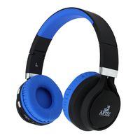 ARTIX BT5 Bluetooth Headphones On-Ear Wireless Earphones, Lightweight, Foldable, Adjustable Headset w/Built in Microphone, 3.5mm Cable for Wired Use for Work, Travel, Sport Kids Teen Adult Black/Blue