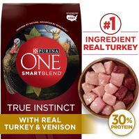 Purina ONE High Protein Natural Dry Dog Food, SmartBlend True Instinct With Real Turkey & Venison - 27.5 lb. Bag