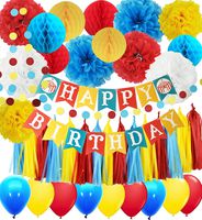 Curious George Birthday/Circus Party Supplies/Carnival Birthday Party Decor/Carnival Birthday Party Ideas/Circus First Birthday Party Turquoise Red Yellow Ballons Greatest Showman Party Decorations