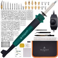 WINONS Wood Burning Kit for Adults, 54 Pcs Extended Pyrography Kit with Adjustable Temperature Switch - WBT-0004