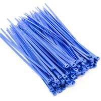 100 Pack Heavy Duty 8 Inches (50lbs) Zip Cable Tie Down Strap Wire Uv Blue Nylon Wrap