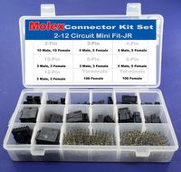 268pcs Molex Black 2-12 Circuits, Mini-Fit Jr 13amp, Glow Wire Capable