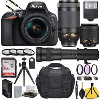 Nikon D5600 DSLR Camera with AF-P DX NIKKOR 18-55mm f/3.5-5.6G VR + AF-P DX NIKKOR 70-300mm f/4.5-6.3G ED + 420-800mm Telephoto Zoom Lens and Basic Travel Kit
