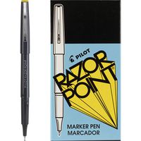 PILOT Razor Point Fine Line Marker Stick Pens, Ultra-Fine Point (0.3mm) Black Ink, 12 Count (11001)
