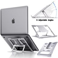 ELV Adjustable Laptop Stand, Compatible with Apple Mac MacBook Pro Air 10 to 15.6 Inch Notebook, Antislip Anti-Scratch Aluminum Ventilated Portable Ergonomic Desktop Holder Riser for Office Desk