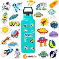 Stickers 50 Pcs Waterproof Hydroflasks-Skateboard Laptop Luggage Decal Sticker for Teens, Girls, Boys, Adults Celestial Planet Vinyl Sticker Door Car Motorcycle Bicycle Decal Toys