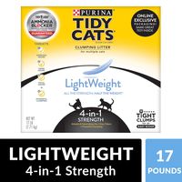 Purina Tidy Cats Light Weight, Low Dust, Clumping Cat Litter, LightWeight 4-in-1 Strength Multi Cat Litter - 17 lb. Box