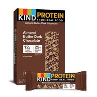 KIND Protein Bars, Almond Butter Dark Chocolate, Gluten Free, 12g Protein, 1.76 Ounce (12 Count (Pack of 1))
