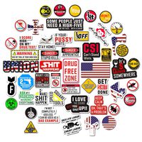 Hard Hat Stickers [Big 50 PCS] - Funny Sticker for Tool Box Helmet Welding Construction Union Military Ironworker Lineman Oilfield Electrician Pipeliner Ibew - Badass American Patriotic Vinyl Decals