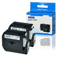 SuperInk 2 Pack Black on White Label Tape Compatible for Brother MK231 M-K231 M231 PT-100 PT-45 PT-55 PT-65 PT-70 PT-80 PT-85 PT-90 Thermal P-Touch Printer(12mm 1/2inch x 8m 26.2ft)