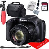 Canon PowerShot SX530 HS Digital Camera with 50x Optical Image Stabilized Zoom with 3-Inch LCD HD 1080p Video (Black) + 32GB Bundle