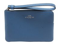 Coach Corner Zip Wristlet Sky Blue